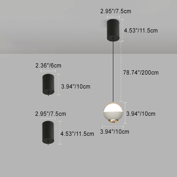 Moderne Einfachheit Ball Aluminium Acrylglas LED Pendelleuchte Liftable Für Nachttisch 