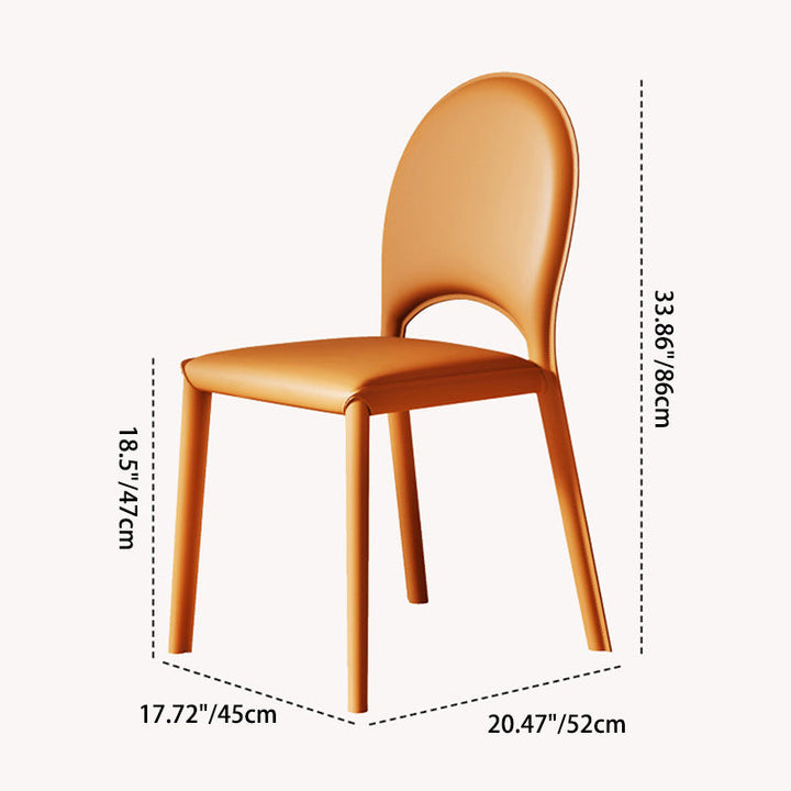 Moderner minimalistischer quadratischer ovaler Rücken Kunstsattel-Leder-Esszimmerstuhl aus Karbonstahl für das Esszimmer 