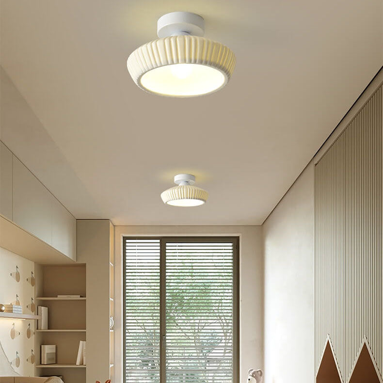 Modern Light Luxury Ceramic Disc 1-Light Semi-Flush Mount Lighting