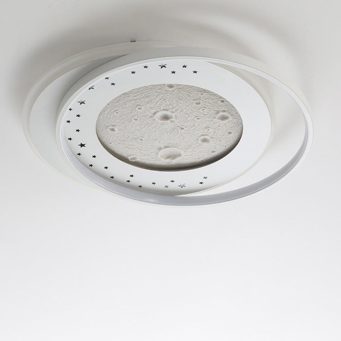 Zeitgenössische Nordic Eisen Acryl Planet Mond Runde Dreieck LED Unterputz Deckenleuchte Für Schlafzimmer 