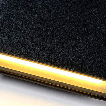 Zeitgenössische Einfachheit rechteckige Aluminiumglas LED Wandleuchte Lampe für Garten 