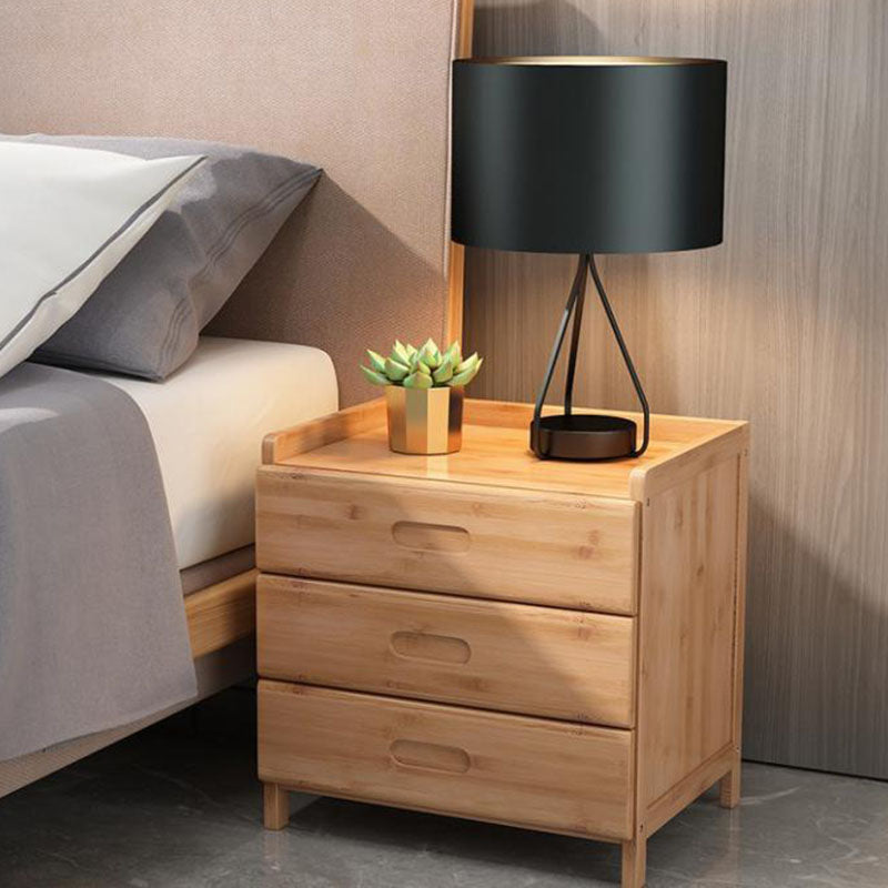 Table de chevet rectangulaire minimaliste moderne en bois massif avec 1/3 tiroir pour chambre 