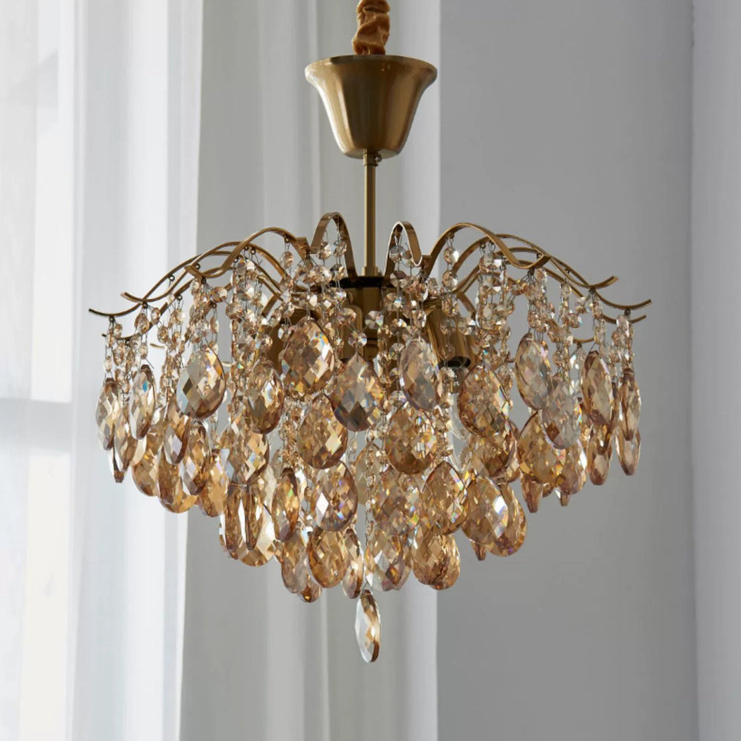 Contemporary Scandinavian Branch Crystal Iron 6/10/11/14 Light Chandelier For Bedroom