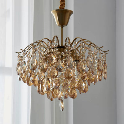 Contemporary Scandinavian Branch Crystal Iron 6/10/11/14 Light Chandelier For Bedroom