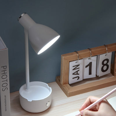 مصباح طاولة LED بلاستيكي ABS بقاعدة دائرية حديثة وبسيطة لغرفة النوم 