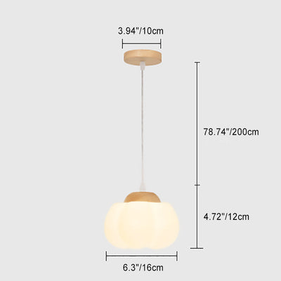 Lustre à suspension 1 lumière en bois avec abat-jour en kapok acrylique pastoral traditionnel français pour chambre 