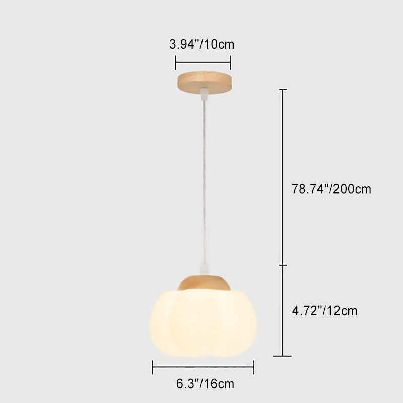 Lustre à suspension 1 lumière en bois avec abat-jour en kapok acrylique pastoral traditionnel français pour chambre 