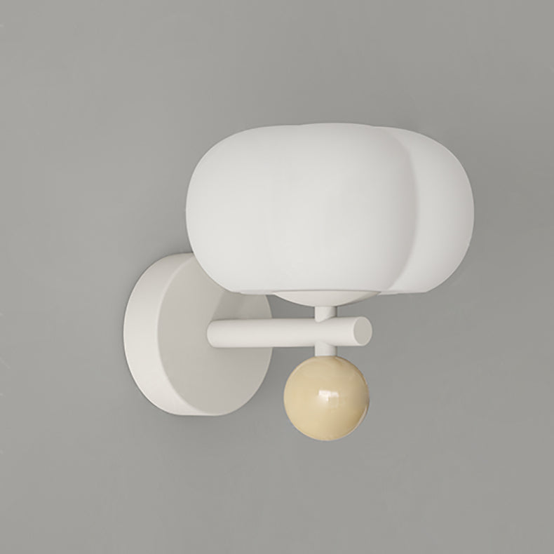 Moderne minimalistische Kürbis Orb PVC Eisen LED Wandleuchte Lampe für Schlafzimmer 