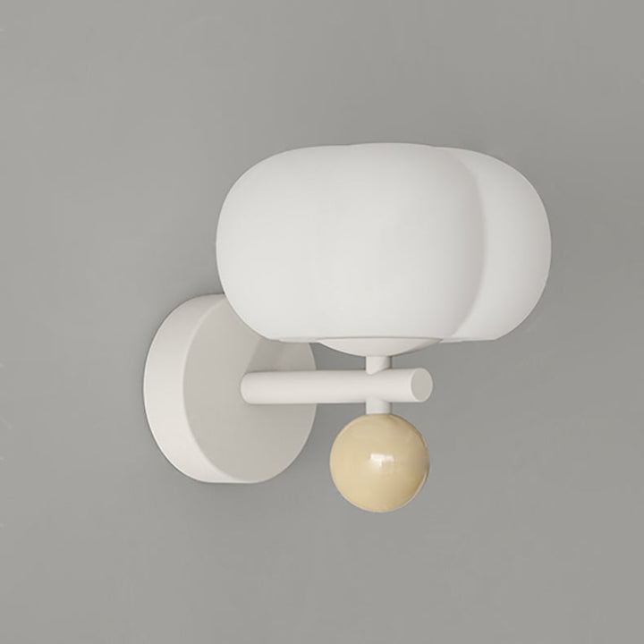 Moderne minimalistische Kürbis Orb PVC Eisen LED Wandleuchte Lampe für Schlafzimmer 