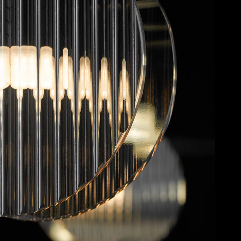 Moderne minimalistische Edelstahl vertikale Korn Glasscheibe LED Insel Licht Kronleuchter für Unterhaltungsraum 