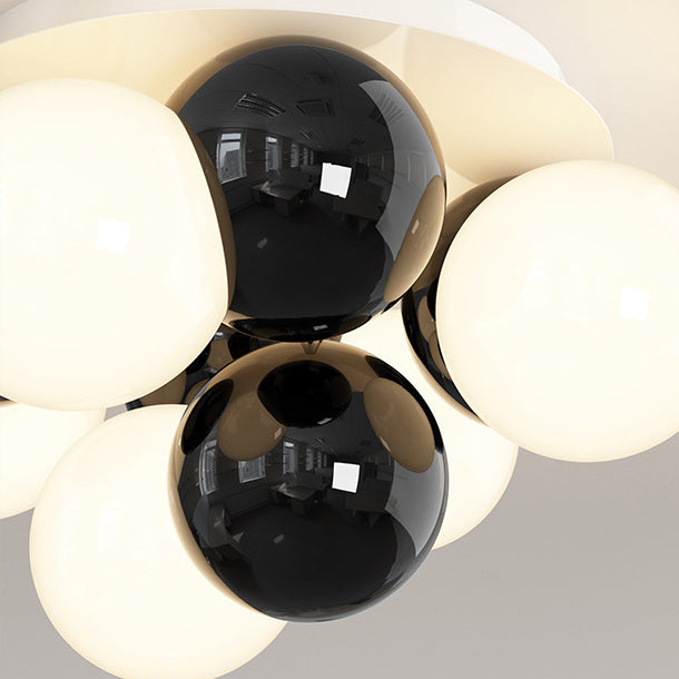 Lustre de plafond semi-encastré à 5 lumières en acrylique et fer contemporain pour chambre 