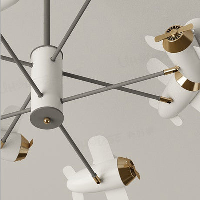 Candelabros de LED de avión de hierro contemporáneo creativo para dormitorio 