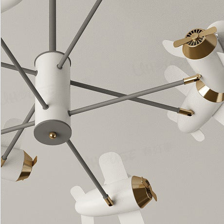 Candelabros de LED de avión de hierro contemporáneo creativo para dormitorio 