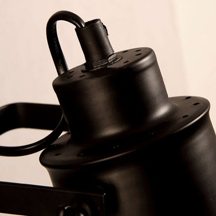 Contemporary Industrial Iron Cylinder 1-Light Spotlight Wall Sconce Lamp For Entertainment Room