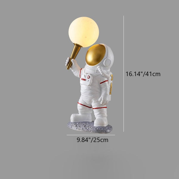 Zeitgenössische kreative Cartoon Astronaut Harz ABS 1-Licht Wandleuchte Lampe für Schlafzimmer 