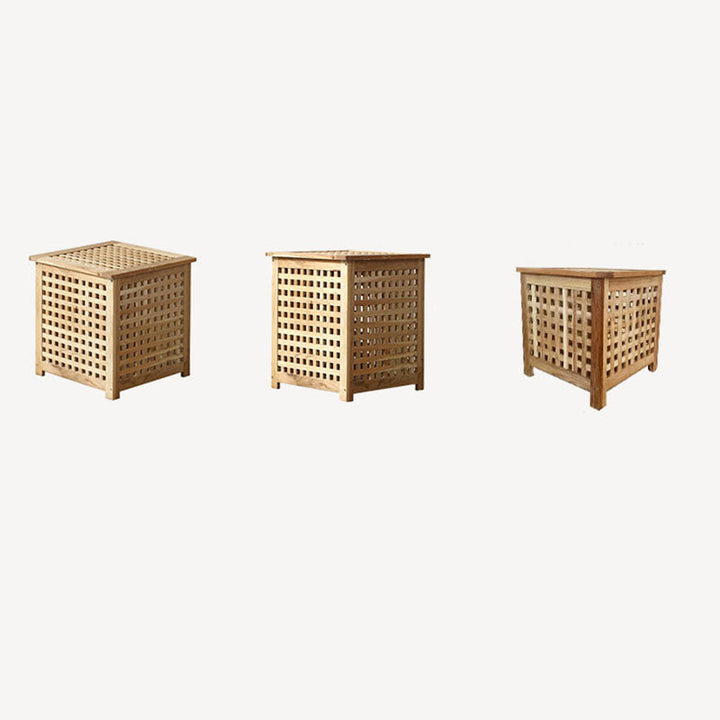 Traditioneller japanischer kubischer quadratischer rechteckiger Holz-Metall-Couchtisch mit 1 Ablage für das Wohnzimmer 