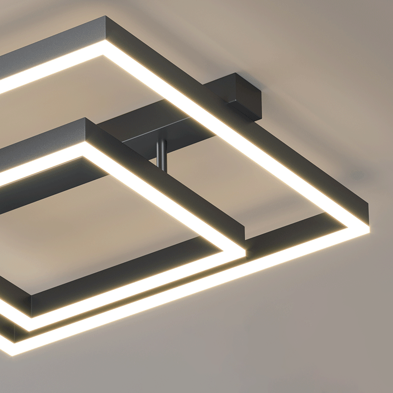 Lumière de plafond LED encastrée moderne minimaliste géométrique carré cercle ligne en aluminium pour salon 