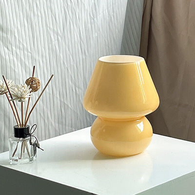 Modern Minimalist Striped Mushroom Glass 1-Light Table Lamp