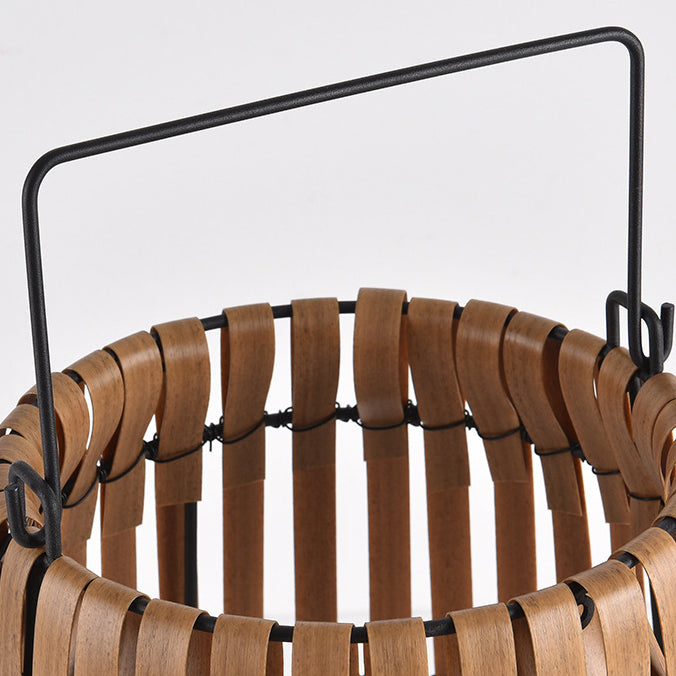 Zeitgenössische kreative wasserdichte Solarzylinder gewebte Rattan-Eisen-LED-Landschaftsbeleuchtung Außenleuchte für den Garten 