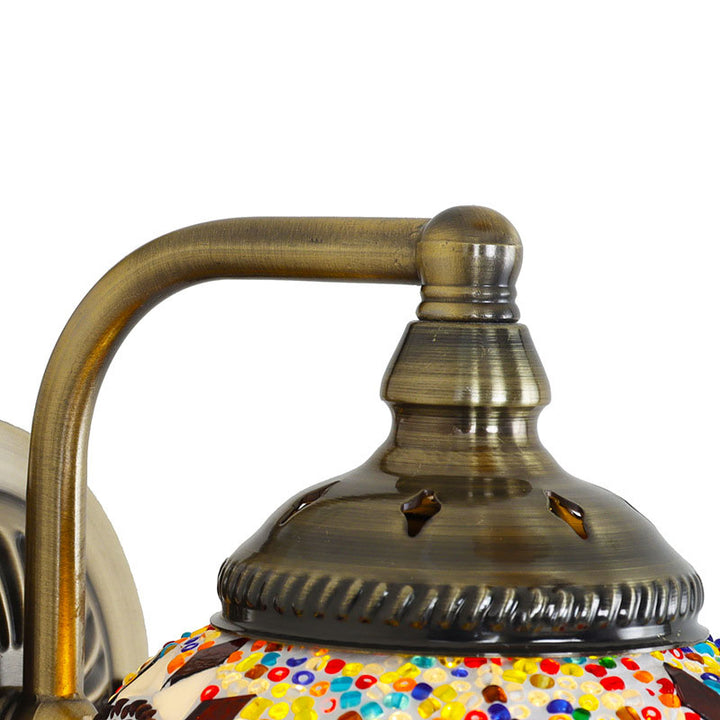 Applique Murale Globe en Mosaïque de Verre et Fer Rétro Contemporain à 1 Lumière Pour Couloir 