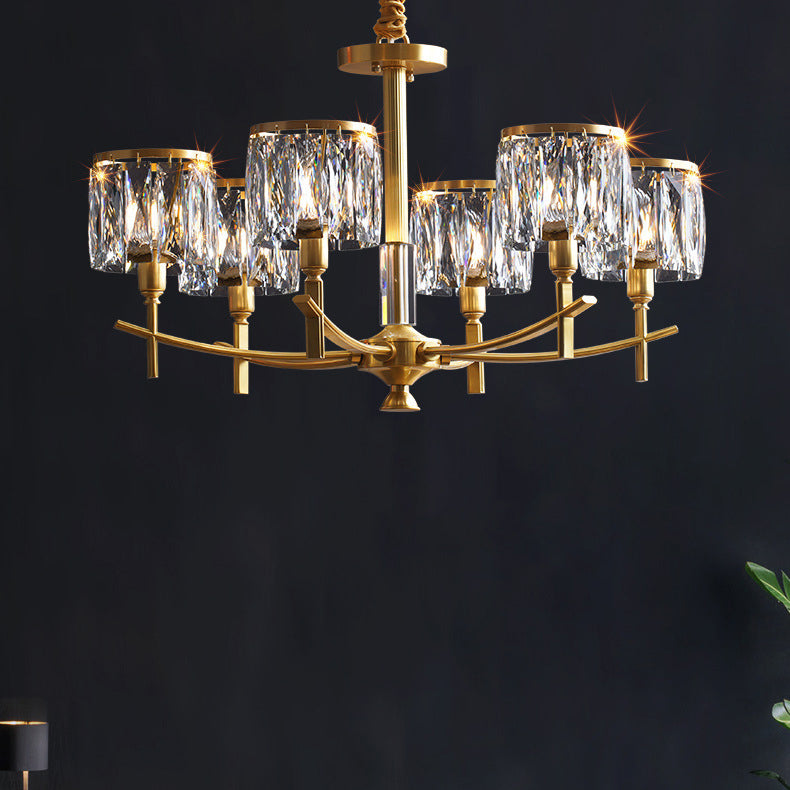 Contemporary Luxury Branch Crystal Copper 6/8/10/15 Light Chandelier For Living Room