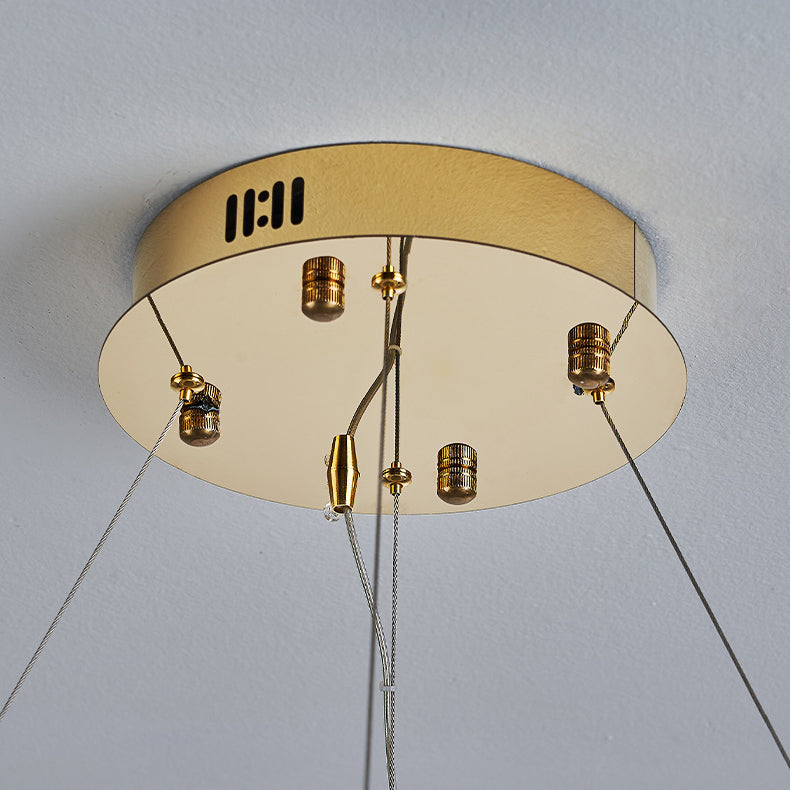 Moderne minimalistische Blume Edelstahl Kristall LED Kronleuchter für Wohnzimmer 