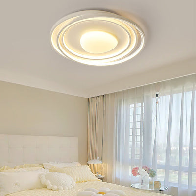 Moderne minimalistische runde Eisen Acryl LED Unterputz Deckenleuchte für Wohnzimmer 