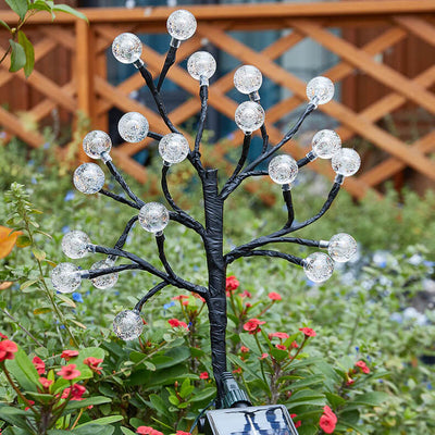 Solar Modern Simple ABS Crystal Branch Outdoor LED Decorative Ground Plug Light