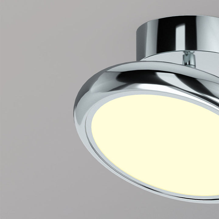 Modern Minimalist Round Disc Orb Iron Acrylic LED Semi-Flush Mount Ceiling Light For Hallway