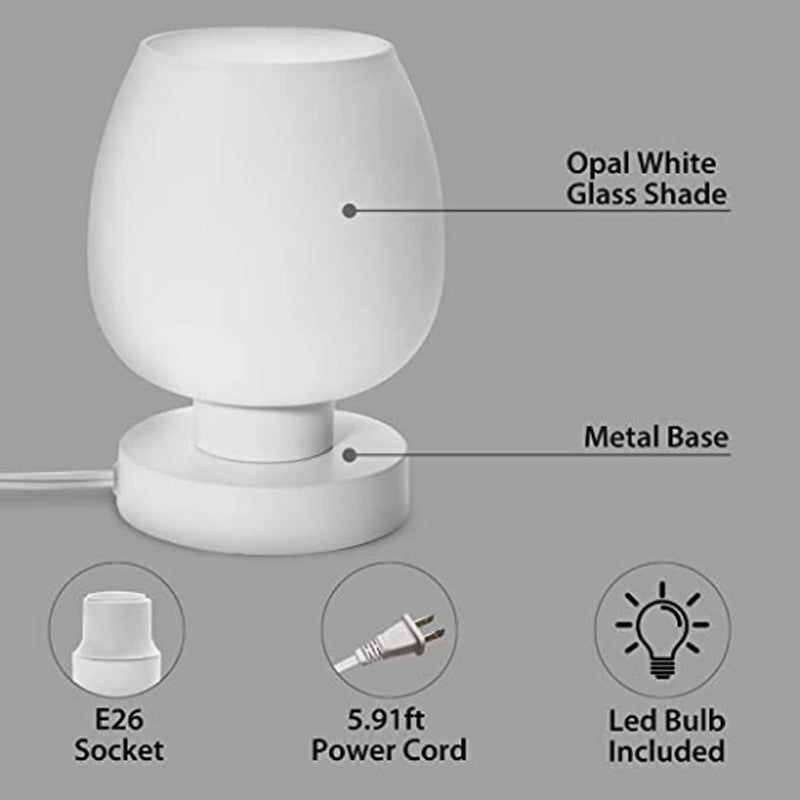 Moderne minimalistische flache runde Glaseisen 1-Licht Tischlampe für Wohnzimmer 
