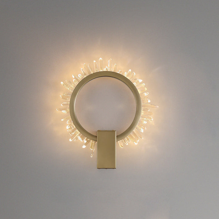 Applique murale LED design tournesol en cristal inoxydable de luxe contemporain pour salon 