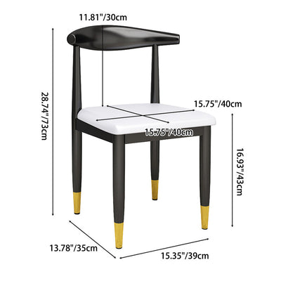 Dossier de chaise de salle à manger en cuir PU carré de luxe contemporain pour salle à manger 