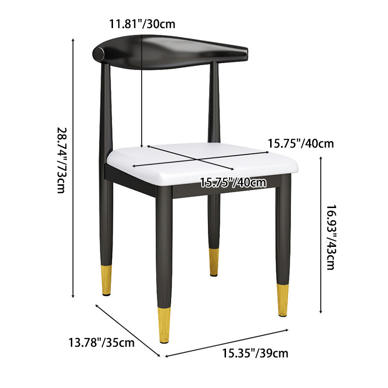 Dossier de chaise de salle à manger en cuir PU carré de luxe contemporain pour salle à manger 