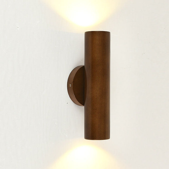 Applique murale LED à double tête en bois massif simple et moderne 