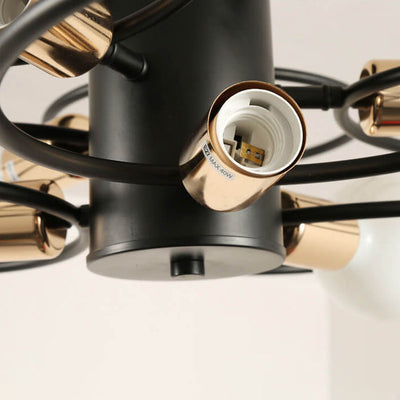Nordischer Industrieller Blumenring Eisen 3/6/9 Licht Semi-Flush Mount Deckenleuchte 