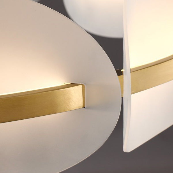Lustre LED en fer acrylique rond minimaliste moderne pour chambre 
