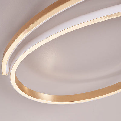 Moderne minimalistische gebogene Linie Eisen Aluminium Silikon LED Halbbündige Deckenleuchte für Wohnzimmer 