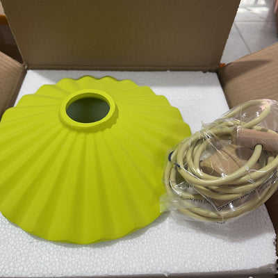 Suspension Luminaire à 1 Lumière avec Abat-Jour Festonné en Ciment Macaron Moderne 