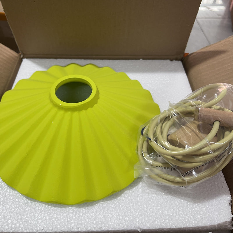 Suspension Luminaire à 1 Lumière avec Abat-Jour Festonné en Ciment Macaron Moderne 