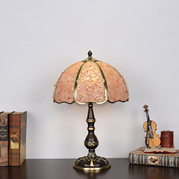 Moderne Luxus-Halbkugel-Schirm Tischlampe aus Vollkupfer mit Kristall und 1 Licht für das Schlafzimmer 