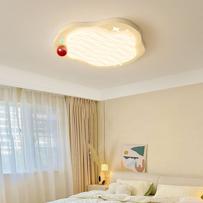 Plafonnier LED en forme d'œuf carré en fer PE pour enfants créatifs contemporains avec volants pour chambre 