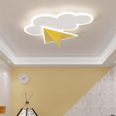 Moderne Art Deco Kinder Eisen Acryl Wolke Flugzeug LED Unterputz Deckenleuchte für Schlafzimmer 