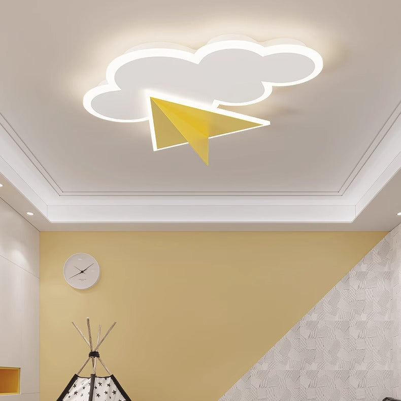Moderne Art Deco Kinder Eisen Acryl Wolke Flugzeug LED Unterputz Deckenleuchte für Schlafzimmer 
