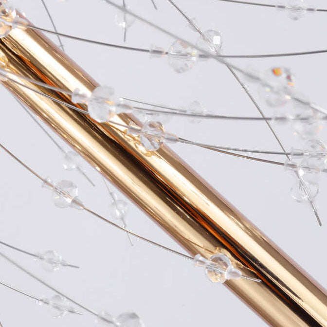 Modern Creative Dandelion Shade Crystal  Aluminum  Marble Base 8/9-Light Standing Floor Lamp