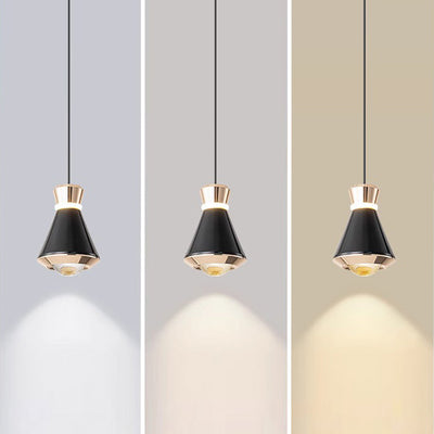 Zeitgenössische nordische konische Aluminium-Acryl-LED-Pendelleuchte für Wohnzimmer 