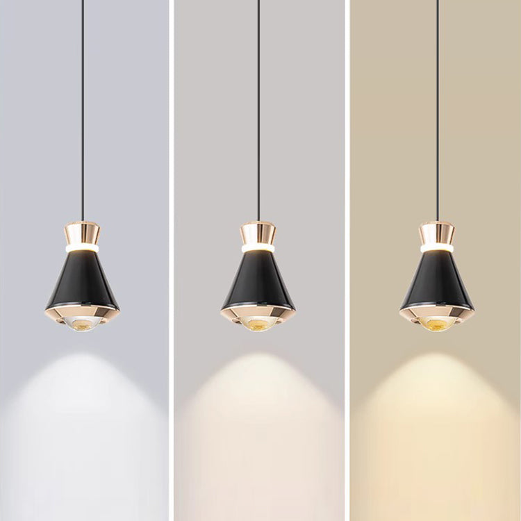 Zeitgenössische nordische konische Aluminium-Acryl-LED-Pendelleuchte für Wohnzimmer 