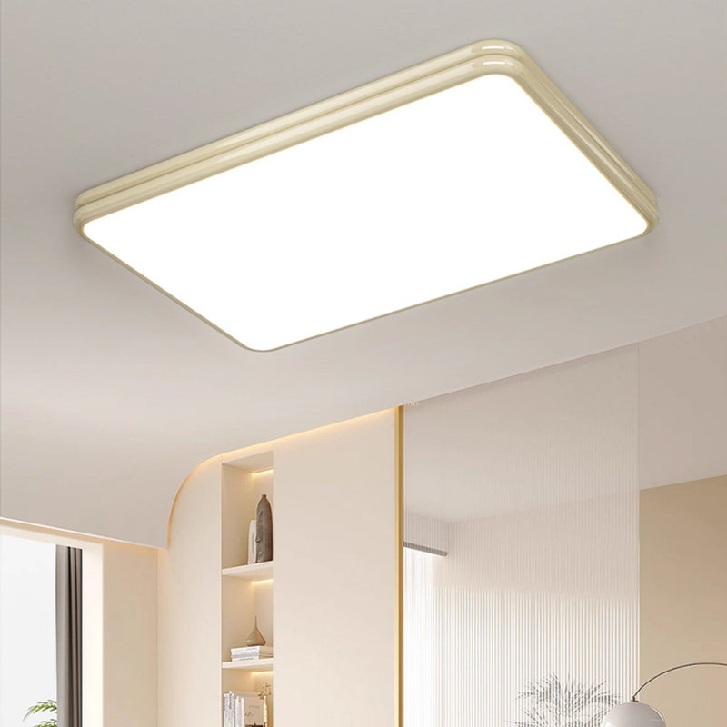 Moderne minimalistische quadratische Rechteck Doppelschicht Eisen Acryl LED Unterputz Deckenleuchte für Schlafzimmer 