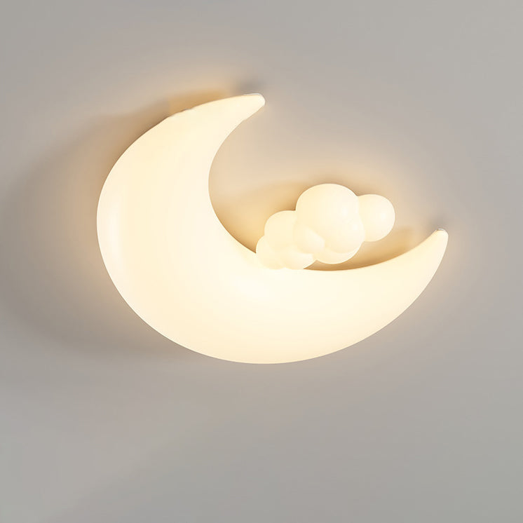Moderne Art Deco Mond geformt Eisen Acryl LED Unterputz Deckenleuchte für Schlafzimmer 