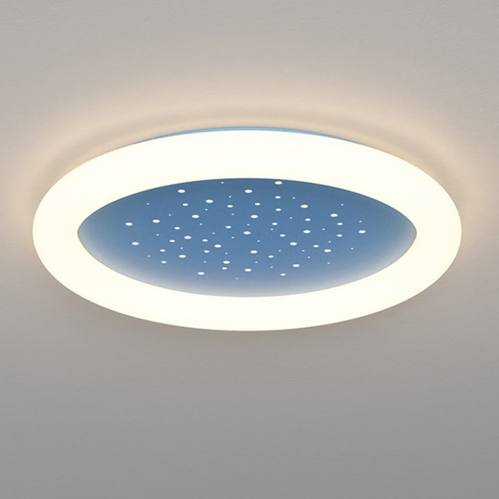 Plafonnier LED rond en fer acrylique simplicité moderne ciel étoilé pour chambre 