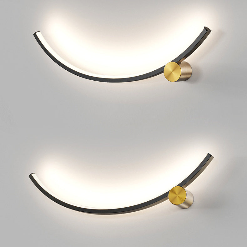 Applique murale LED moderne minimaliste en arc en aluminium avec bande en acrylique pour salon 